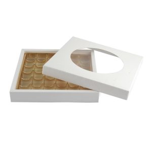 White and Gold Square Box - 29 x 29 x 4 cm (1 pcs)