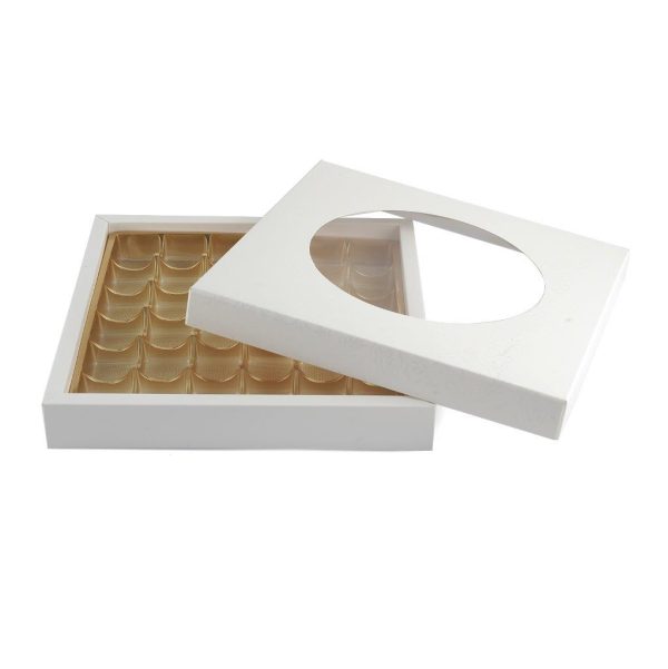 White and Gold Square Box - 29 x 29 x 4 cm (1 pcs)