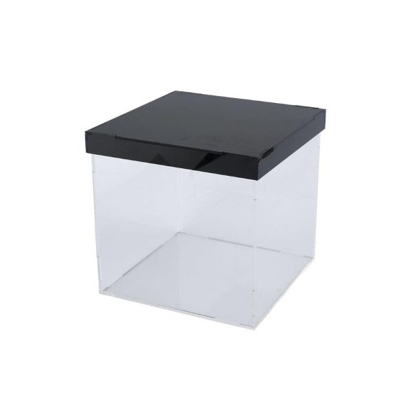 Acrylic Clear Box with Black Lid - 20 x 20 x 20 cm (1 pcs)