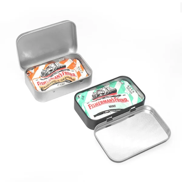 Metal Rectangular Empty Mini Tin Box Tinplate Push Candy Pill Cases Bins Jar Hinged Containers Small Organizer Storage Box 6
