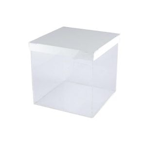 Acrylic Clear Box with White Lid - 25 x 25 x 25 cm (1 pcs)