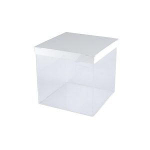 Acrylic Clear Box with White Lid - 20 x 20 x 20 cm (1 pcs)