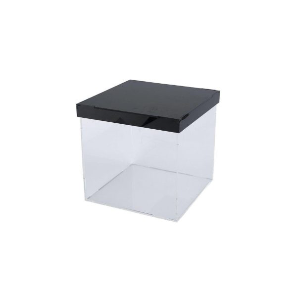 Acrylic Clear Box with Black Lid - 10 x 10 x 10 cm (1 pcs)