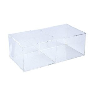 Clear Acrylic Box Divided 2 - Small 24x12x8 cm (1 pcs)
