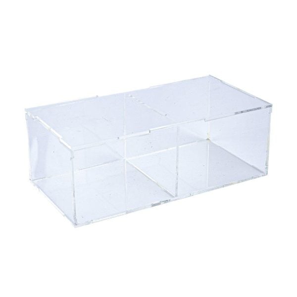 Clear Acrylic Box Divided 2 - Small 24x12x8 cm (1 pcs)