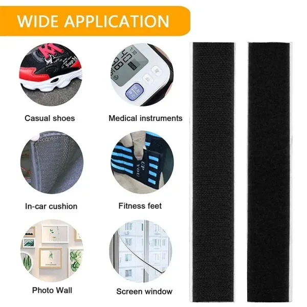 Strong Self-Adhesive Hook and Loop Fastener Tape Nylon Sticker Velcro Adhesive with Glue for DIY 20/25/30/50mm 5