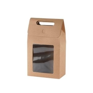 Kraft Paper Handle Box With Window - Large (1 pcs)