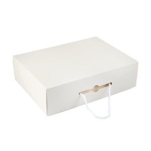 White Rectangular Gift Box With Rope - 35 x 25 x 10 cm (1 pcs)