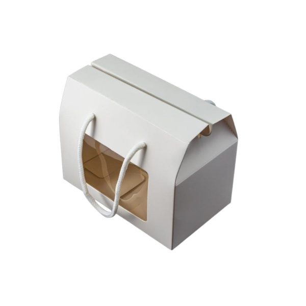 White Gift Window Box With Handle - 8x9x15 cm (1 pcs)