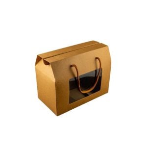 Kraft Gift Window Box With Handle - 8 x 9 x 15 cm (1 pcs)
