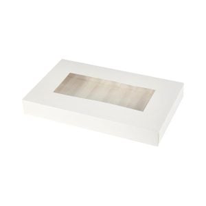 White and Clear Rectangular Box - 37x22x4cm (1 pcs)