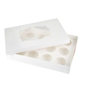 12 Cups Box With Window - White (1 pcs)