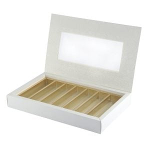 White and Gold Rectangular Box No. 1 - 37 x 22 x 4.5 cm (1 pcs)