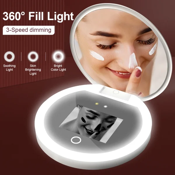 Smart Sunscreen Led Light Portable Makeup Mirror Uv Camera Visual Face Sunscreen Makeup Mirror 3
