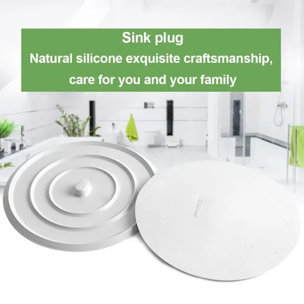 Large Silicone Bathtub Stopper Leakage-proof Drain Cover Sink Hair Stopper Tub Flat Plug Stopper Bathroom Accessories 11cm 4.3" 3
