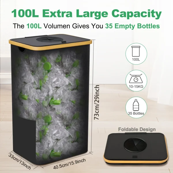600D Oxford cloth, deposit bottle collector, bottle storage box, recycling box, laundry basket, indoor garbage bin 4
