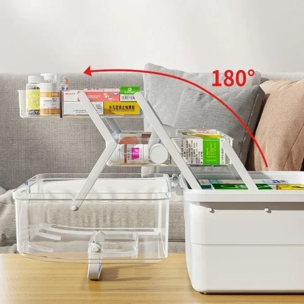 Large Capacity Medicine Storage Bins Home Medicine Box Multi Layer Classification Medicine Box Portable First Aid Medical Kit 4