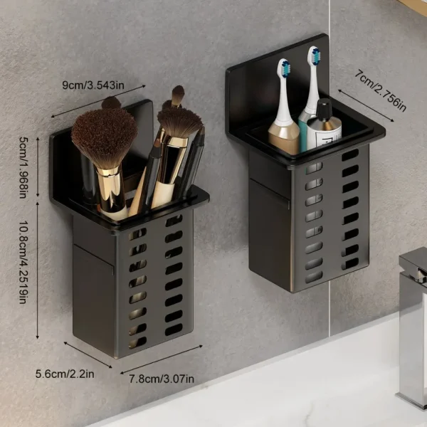 ​2PCS Wall Mounted Toothbrush Holder Set for Bathroom Spoon Fork Organizer Kitchen Space Saving Storage Rack with Adhesive​ 4