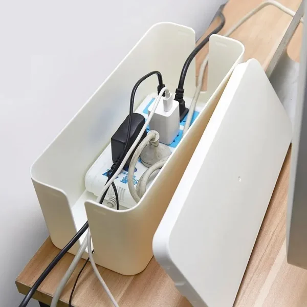 Cable Storage Box Power Board Wire Management Socket Strip Wire Case Dust Charger Socket Organizer Network Bin Charger MJ 4