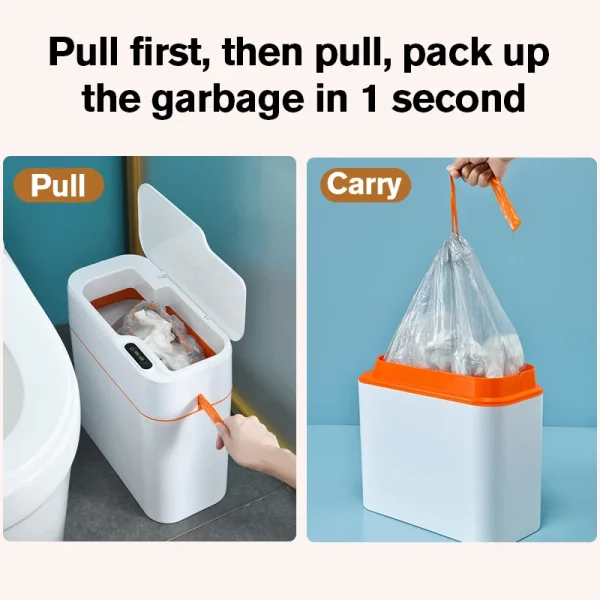 New Induction Trash Can Smart Sensor Garbage Bin Automatic Sealing 18L Kitchen Bathroom Waterproof Large Privacy Trash Bin 4
