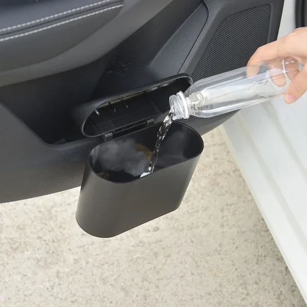 1L Car Interior Storage Case Trash Bin Push Can Mini Tray Dustbin Garbage Box Door Seat Clip Stand Holder Automotive Accessories 4