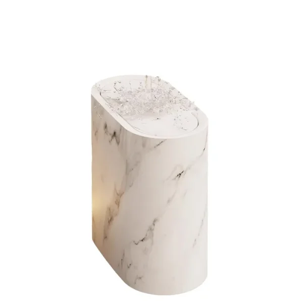2025 New Home 12L Imitation Marble Wood Grain Manual Press Trash Can Hotel and Homestay with Lid Kitchen Living Room Waste Bins 5