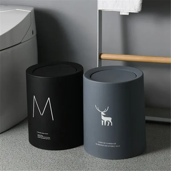 8L Nordic Simple Plastic Trash Can Office Bathroom Kitchen Trash Bin Living Room Bedroom Garbage Household Waste Bin With Lid 6