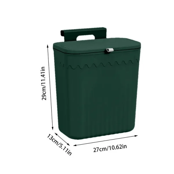 Kitchen Trash Can Wall Mounted Hanging Trash Bin With Lid Garbage Can for Cabinet Under Sink Waste Garbage Compost Bin 6