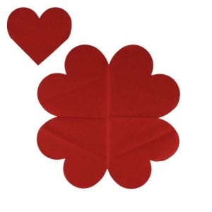 Air Laid Red Heart Napkin - 40 x 40 cm (25 pcs)