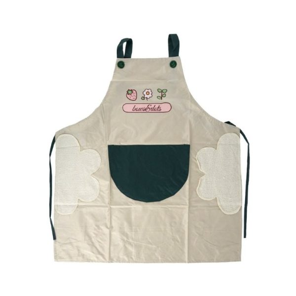 Perfect Kitchen Apron Water and Oil Repellent - Green and Cream