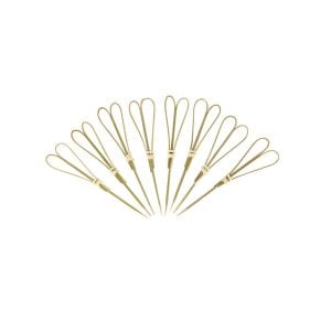 Bamboo Picks with Heart Shape Knot - 10 cm (50 pcs)