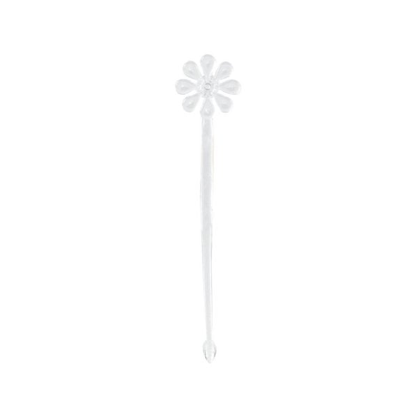 Clear Plastic Pick (Flower) - 9cm (50 pcs)