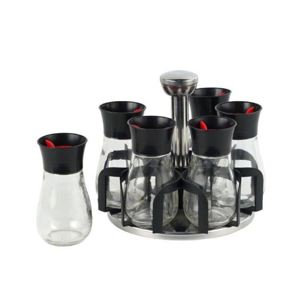 Glass Spices Jar Set - 6pcs