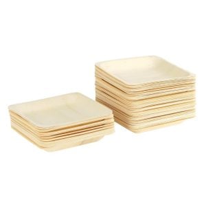 Wooden Square Plate - 14 cm (25 pcs)
