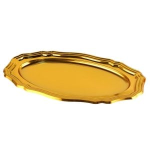 Golden Oval Plastic Platter - 56 x 30 cm (5 pcs)