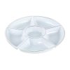 White Plastic Plate With Silver Border (6 Compartment) - 30cm (1 pcs)
