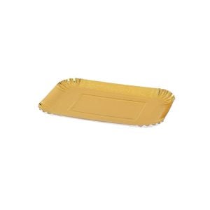 Gold Rectangular Cardboard Plate - 22x16cm (10 pcs)