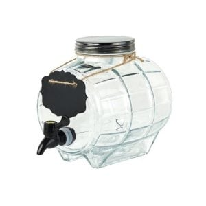 Glass Barrel Juice Dispenser With Silver Lid - 3000 ml