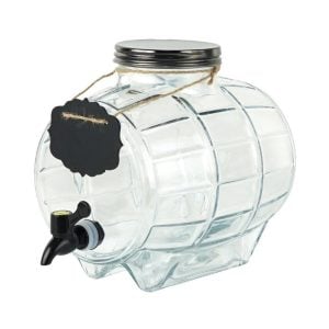 Glass Barrel Juice Dispenser With Silver Lid - 5000 ml