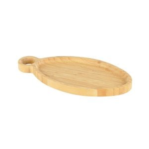 Oval Wooden Tray With Handle - 26x14cm (1 pcs)