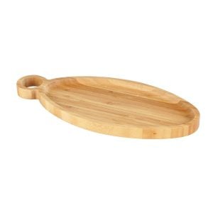 Oval Wooden Tray With Handle - 30x15 cm (1 pcs)