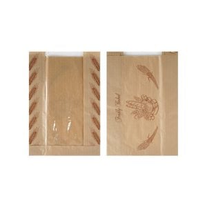 Brown Baguette Bag With Window - 30×20×7 cm