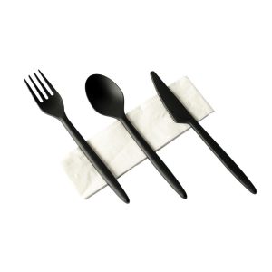 Compostable Black Cutlery Set (25 set)