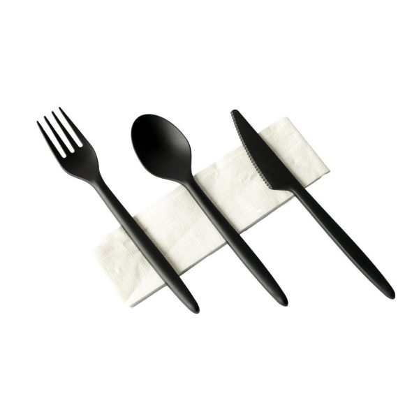 Compostable Black Cutlery Set (25 set)