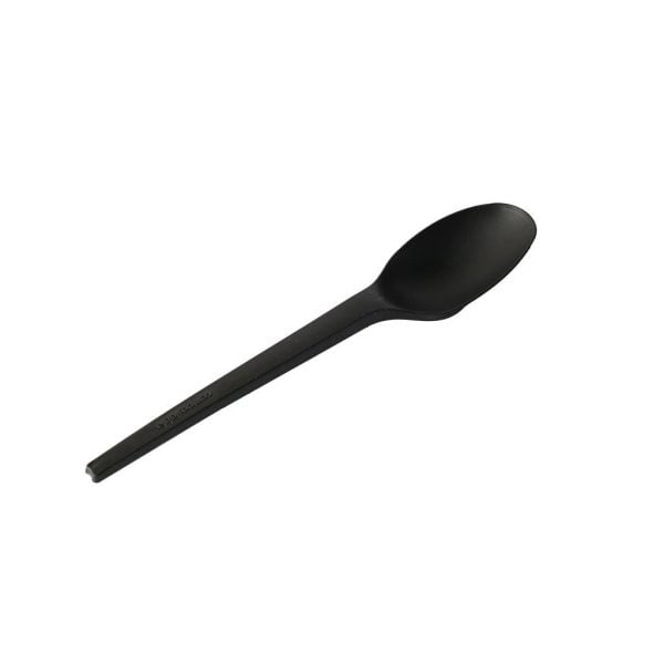 100 % Compostable Black Spoon - 16 cm (50 pcs)