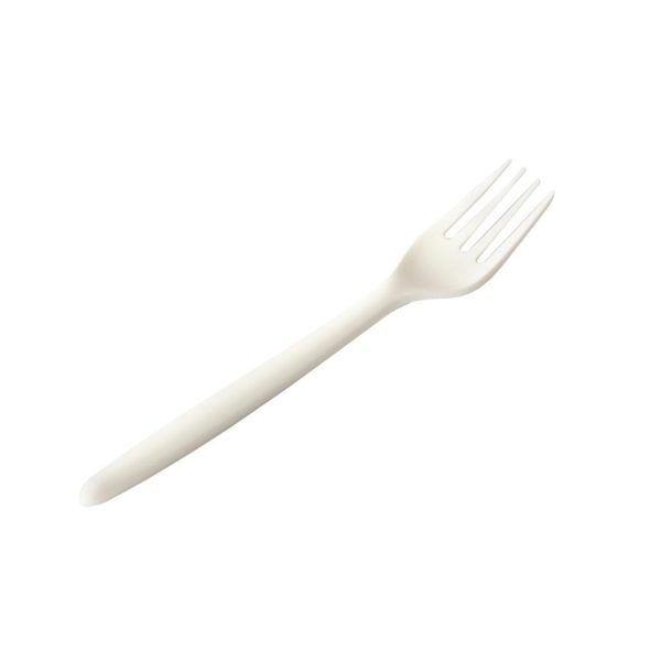 100 % Compostable White Fork - 16 cm (50 pcs)