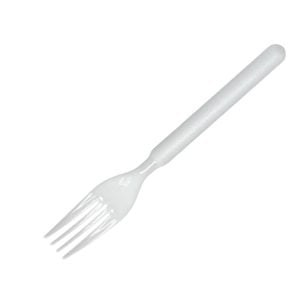 White HD Plastic Forks - Large (100 pcs)