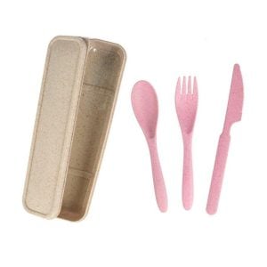 Eco Friendly Cutlery Set - Pink (1 set)