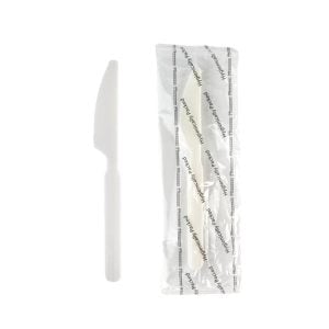 Off White Plastic Knife - 17 cm (25 pcs)