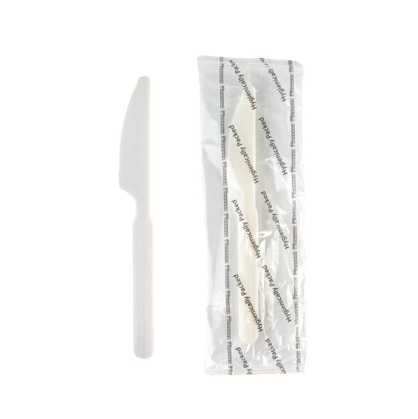 Off White Plastic Knife - 17 cm (25 pcs)